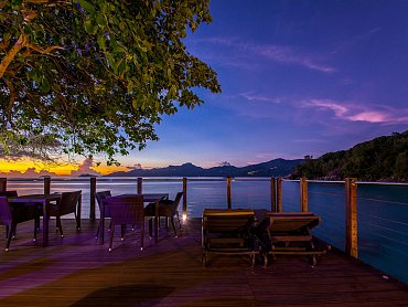 Anse Soleil Beach_Decking at Sunset